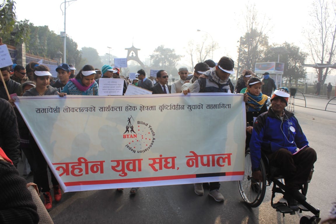 Disability Rights Activits participating in Rally
