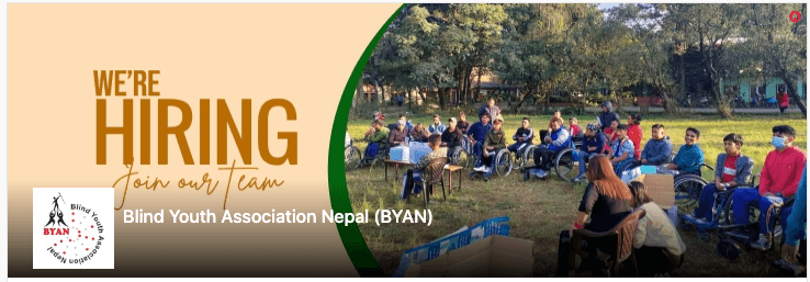 Hiring at BYAN, persons with physical disabilities in round circle with voter registration card